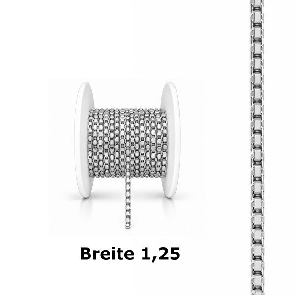99715SW-100 Venezianer DIA Rund-Meterkette 1,25 925/- Silber Weiss