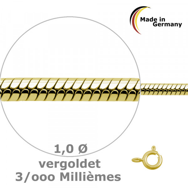 9671VG Schlangen-Kette 1,0 925/- 3/000 vergoldet