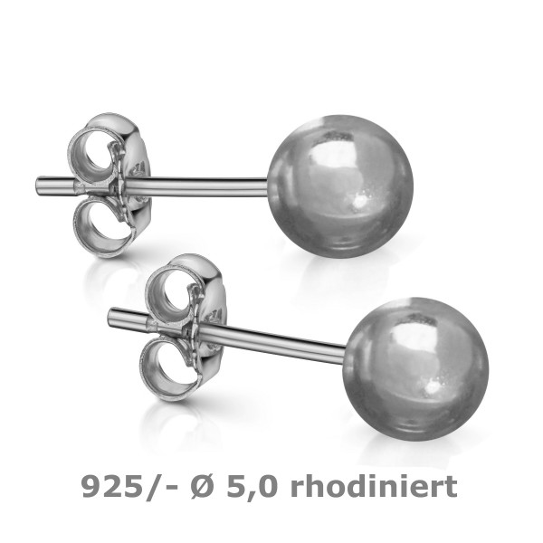 3284RH Kugel-Ohrstecker 5,0 925/-