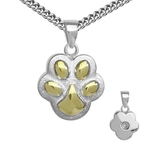 1507 Asche-Schmuck-Anhänger Pfote gelb Bronze rhodiniert