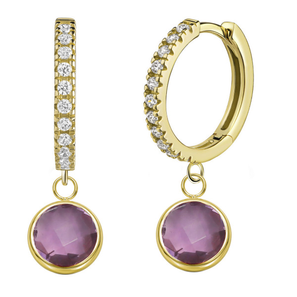 008626-231015--8626VGeAM Creolen CZ echt Amethyst 925/- vergoldet