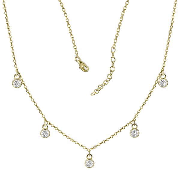008981-231104-040--8981VG-40+5 Collier CZ 4,0 925/- gelb vergoldet