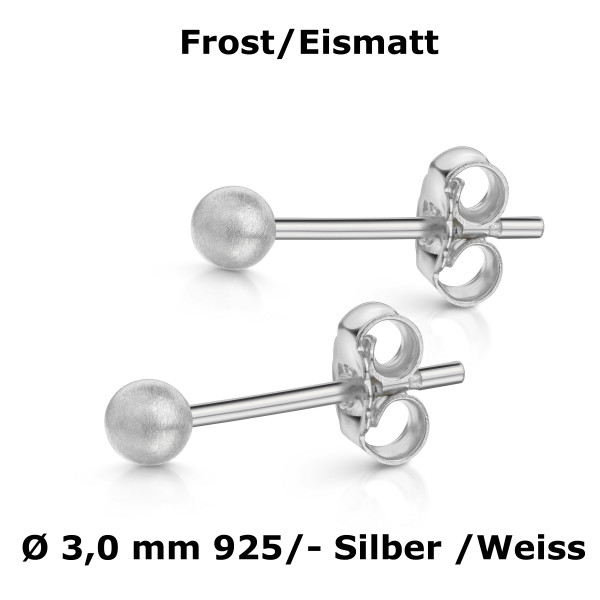 3290 Kugel-Ohrstecker Frost 3,0 925/-