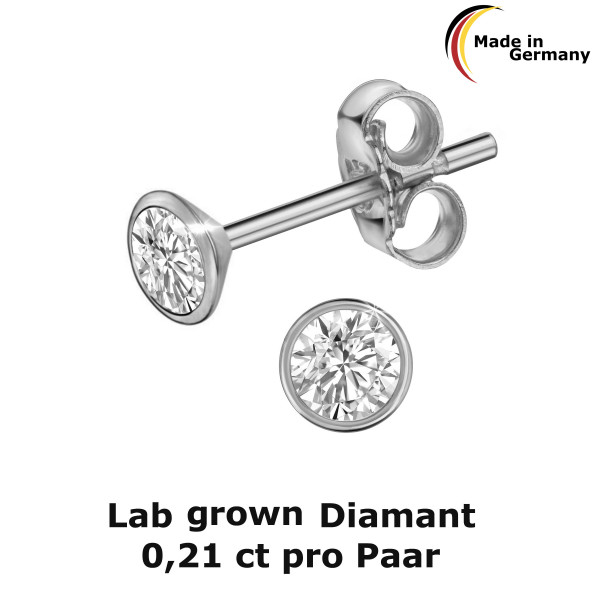 2170WLab Kelchstecker Lab grown Diamant ca. 0,21ct 585/- WG