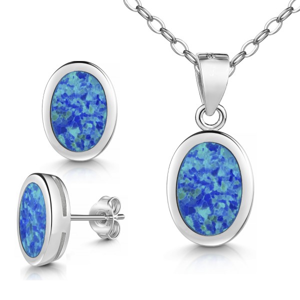 008750-200733--8750 Set Opal Oval 925/- rhodiniert
