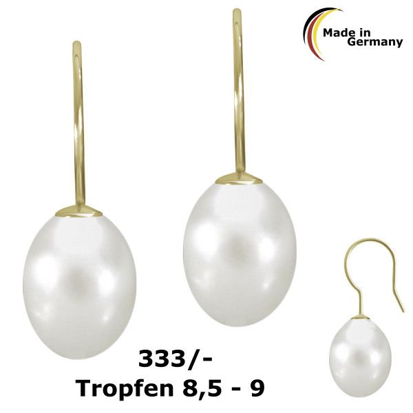 002213-300854--2213T Perl-Ohrhaken Tropfen 8,5-9 333/-
