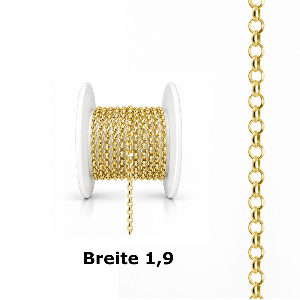 99555VG-100 Erbs Dia-Meterkette 1,9 925/- 3/000 plattiert