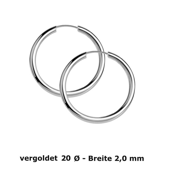 5452RH-20 Rohrcreole 2,0 925/- rhodiniert