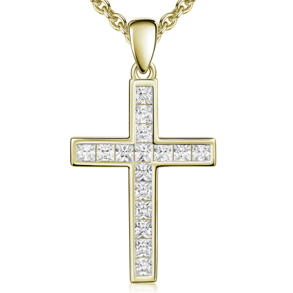 003839-230104--3839VG Anhänger Kreuz 925/- gelb vergoldet