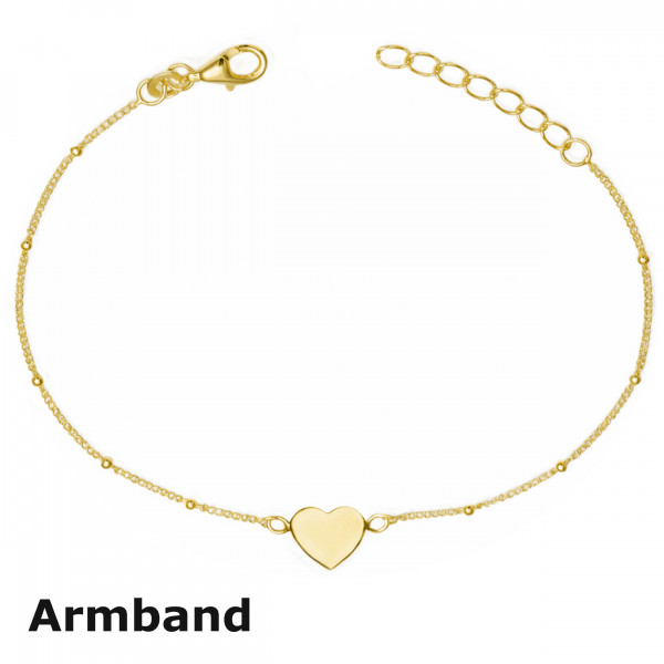 3618VGab-16+3 bracelet heart 925/-