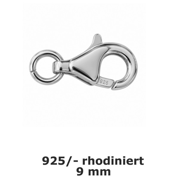 F9010RH Furnitur Karabiner 925/- rhodiniert (3 Stück Verpackungseinheit)