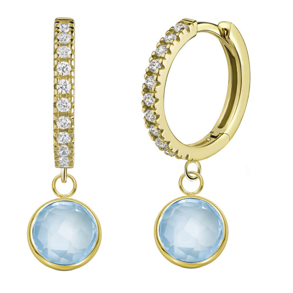 008626-231014--8626VGeBT Creolen CZ echt Blau Topas 925/- vergoldet