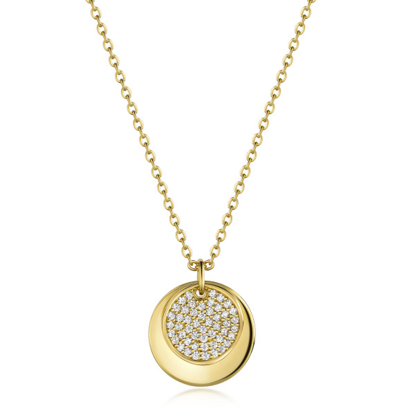 8925VGGco Collier mit Gravurplatte 925/- vergoldet