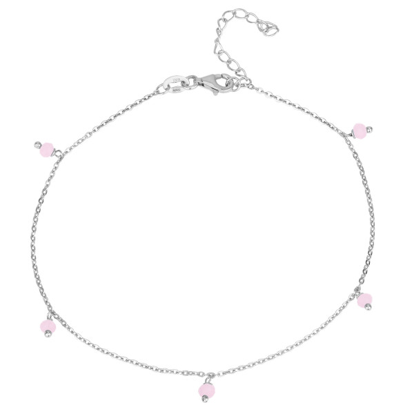 009440-201906-23--9440P-23+4 Fußkette rosa 925/- rhodiniert