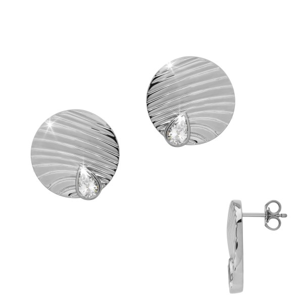 10008RHos Ohrstecker Wellen 925/- rhodiniert