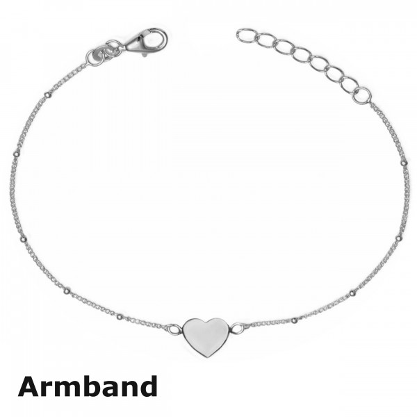 3618RHab-16+3 bracelet Heart 925/-