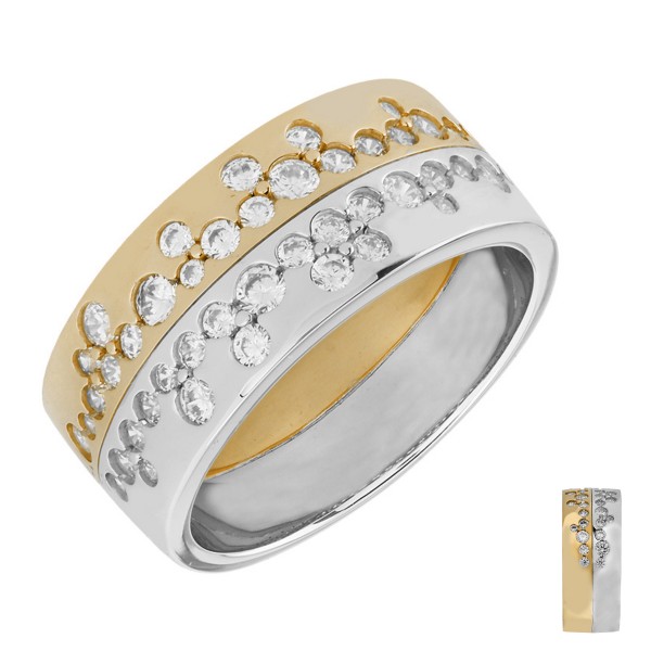 10006RHVGri Ring CZ 2- farbig 925/-