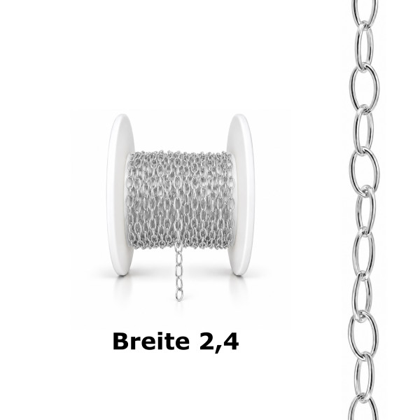 99506SW-100 Anker-Meterkette weit 2,4 925/- Silber Weiss