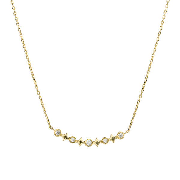 008822-231104-042--8822VGco Collier CZ Sterne 925/- gelb vergoldet