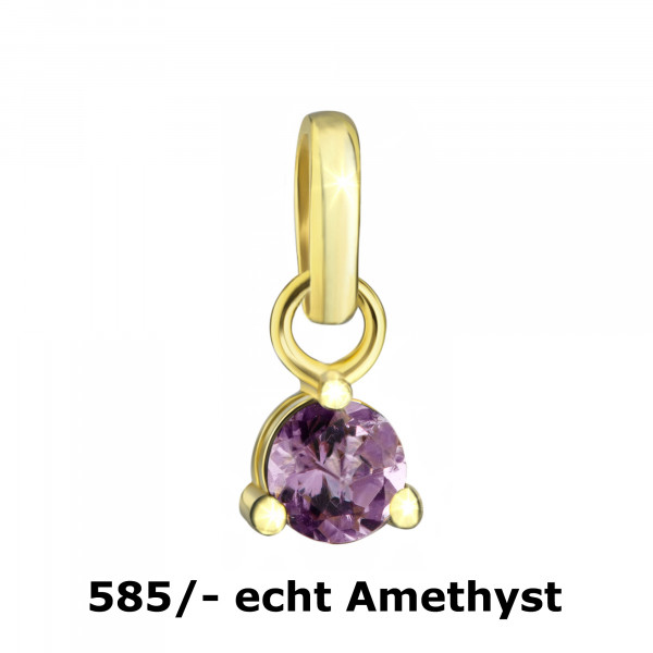 6810R Geburtsstein-Einhänger rund 585/- Edelstein