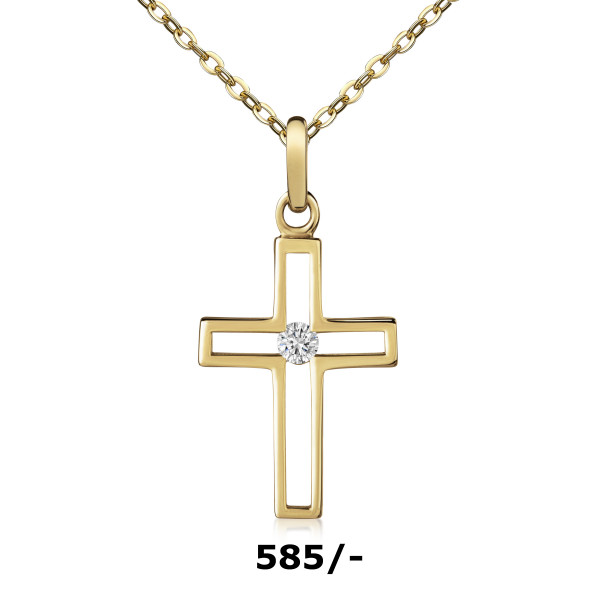 002473-400104--2473 Kreuz- Anhänger 585/-