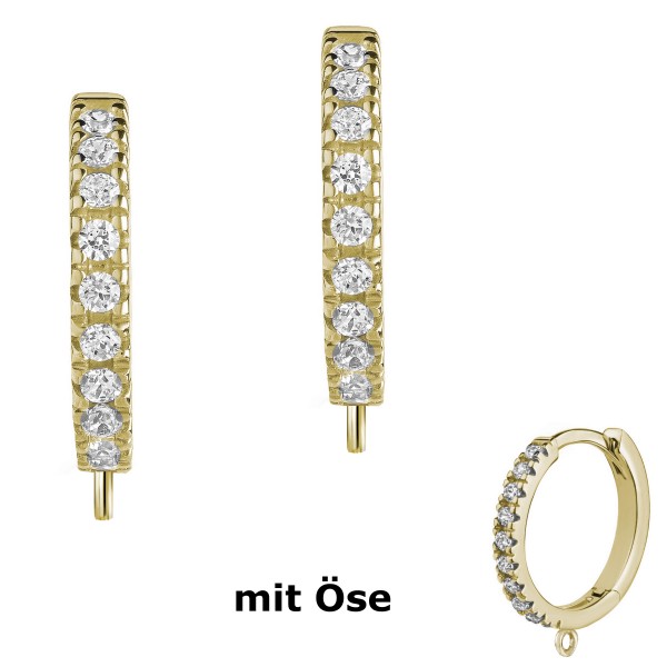8612VG earring with open loop 925/-