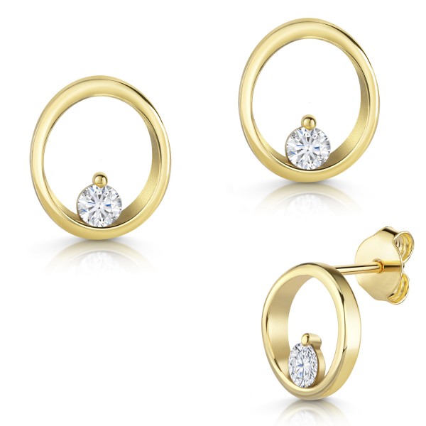 2331os earring oval CZ 585/-