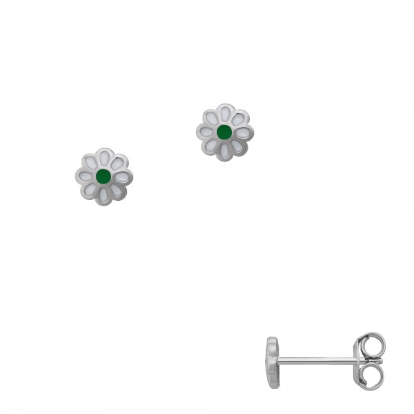 3340G Ohrstecker Blume grün 925/-