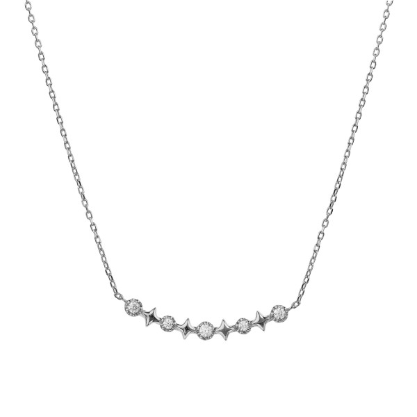 008822-201104-042--8822RHco Collier CZ Sterne 925/- rhodiniert