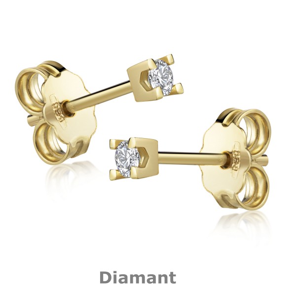 14020Gos earring 0,10 ct diamond 585/- GG