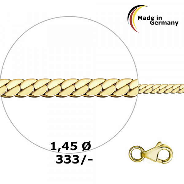 7660-60 Flach-Panzer-Collier 1,45 diamantiert 333/-