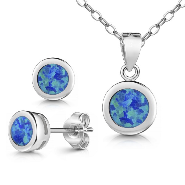 008752-200733--8752 Set Opal Rund 925/- rhodiniert