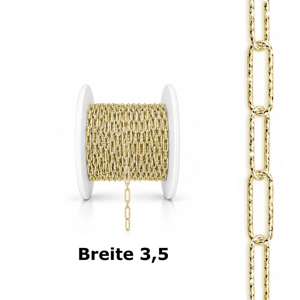 99740VG-100 Paperclip-Meterkette 3,5 925/- 3/000 plattiert