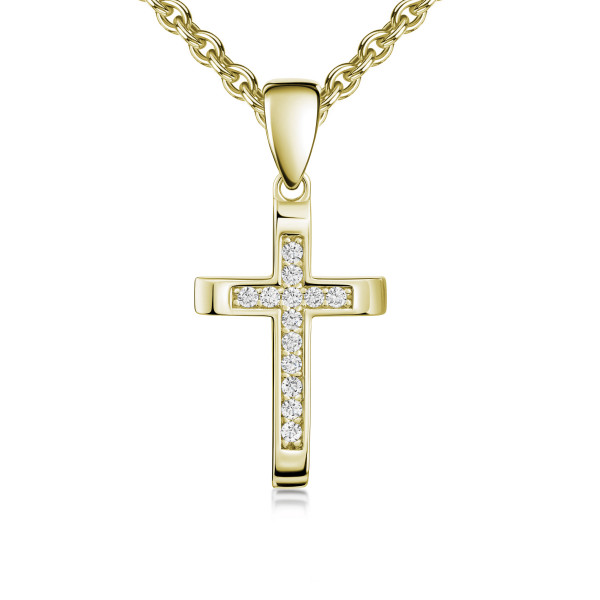 003837-230104--3837VG Anhänger Kreuz 925/- gelb vergoldet