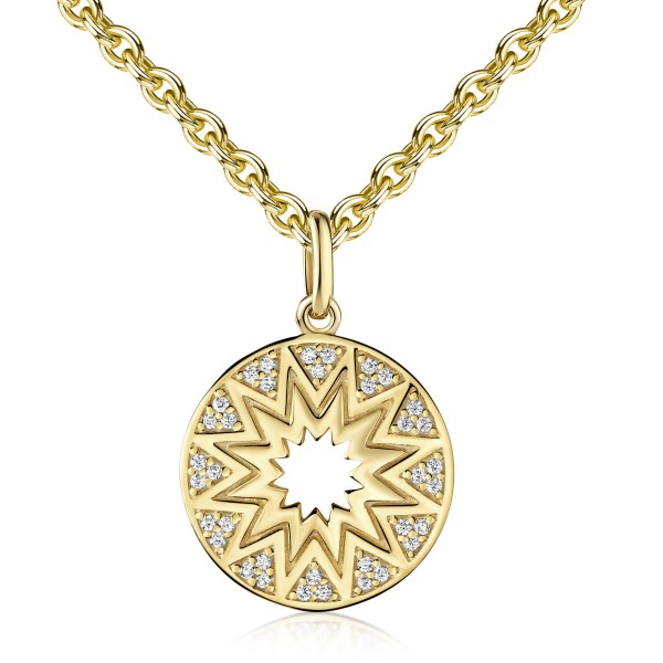 008943-230104--8943VG Anhänger Stern CZ 925/- gelb vergoldet