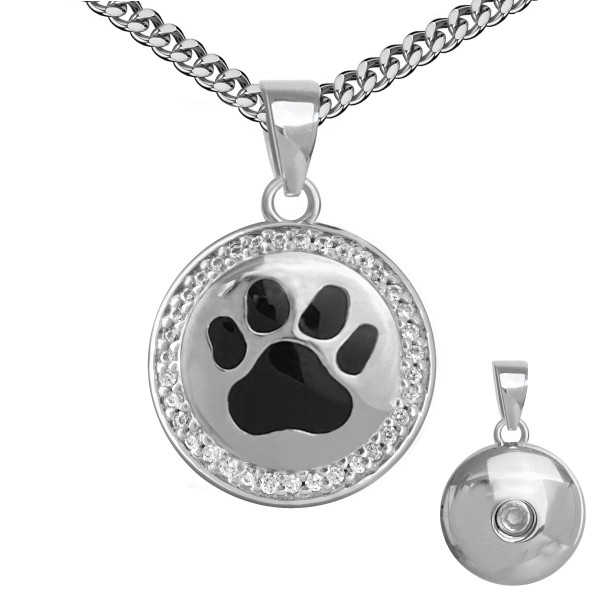 001511-850104--1511 Asche-Schmuck-Anhänger klein rund Pfote CZ Bronze rhodiniert