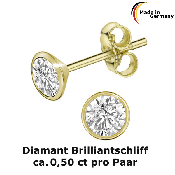 2172DIA earring diamond approx. 0,50ct 585/-