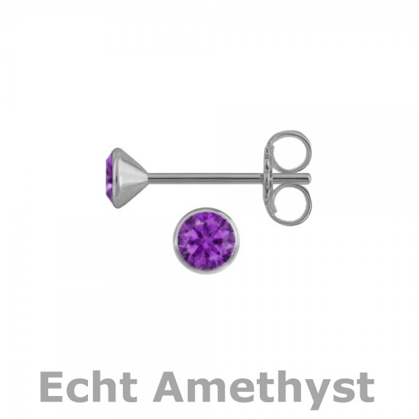 3170RHeAM Kelchstecker echt Amethyst 3,0 925/- rhodiniert