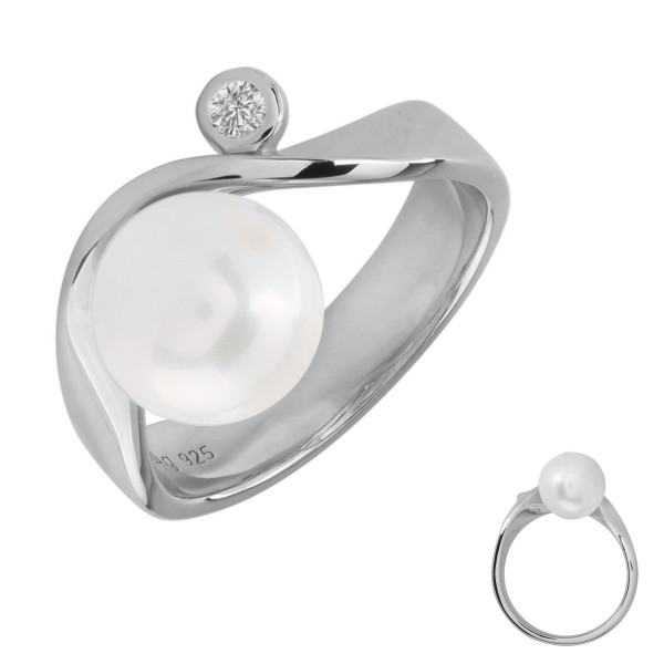 010010-200618-54--10010RHri Ring Schleife SWZP/CZ 925/- rhodiniert