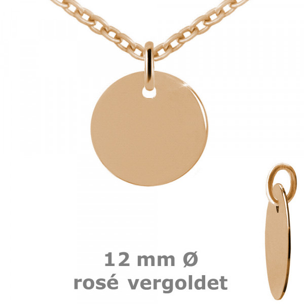 3702VR pendant round 12.0 925/- rose plated