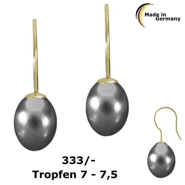 002211-300871--2211Tsc Perl-Ohrhaken Tropfen schwarz 7-7,5 333/-
