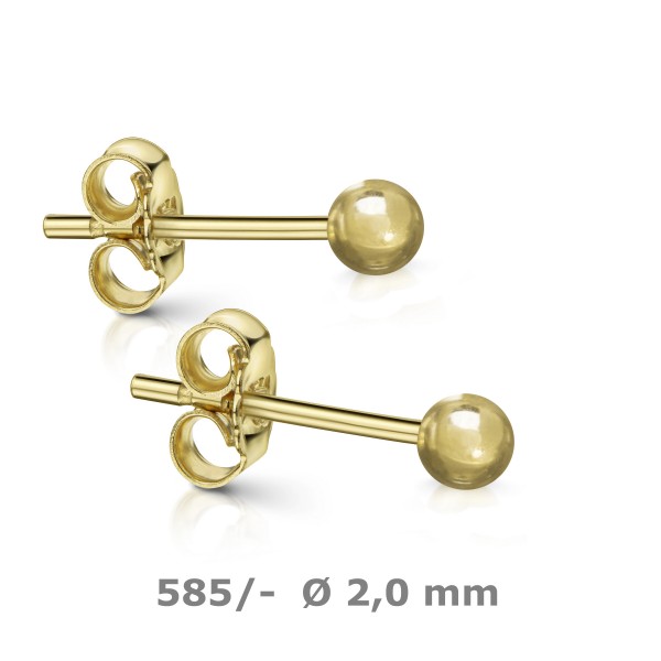 2103 Kugel-Ohrstecker 2,0 585/-