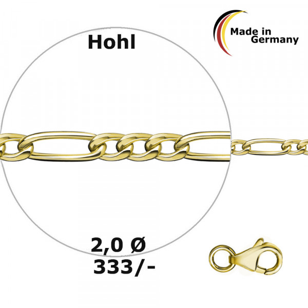 007535-300200-021--7535-21 Figaro-Armband hohl Ø2,0 333/-