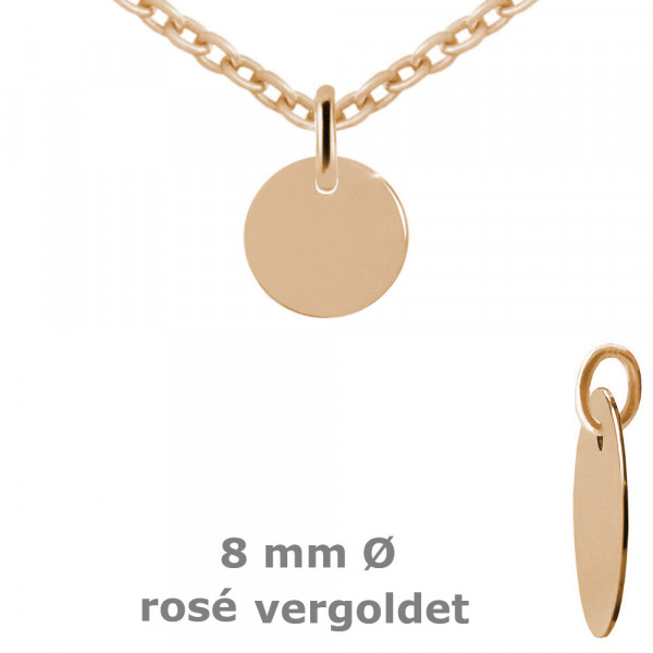 3700VR pendant round 0,8 925/- rosé plated