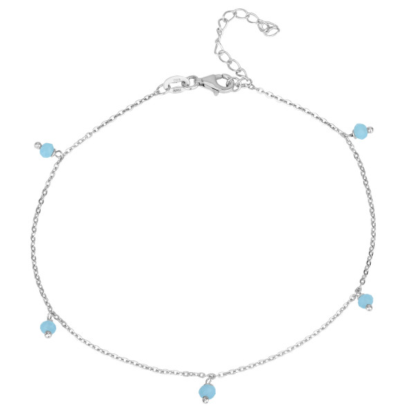 009440-201908-23--9440A-23+4 Fußkette blau 925/- rhodiniert