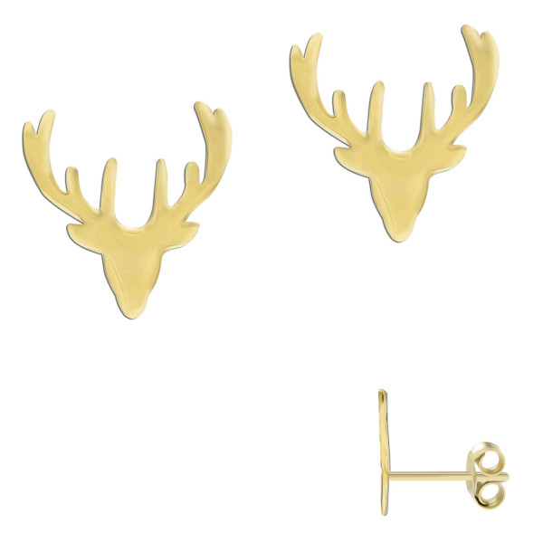 3623VGos Ohrstecker Hirsch 925/- vergoldet
