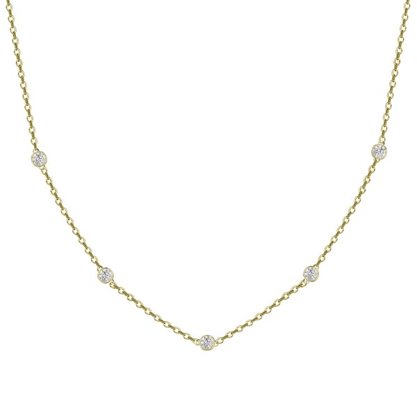 14081G Collier 5 Diamanten 0,16ct 585/- GG