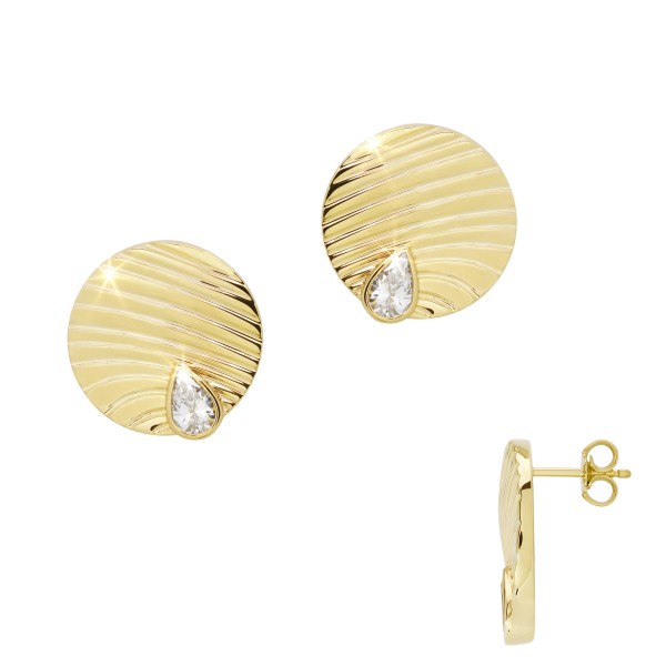 10008PLos Ohrstecker Wellen 925/- plattiert