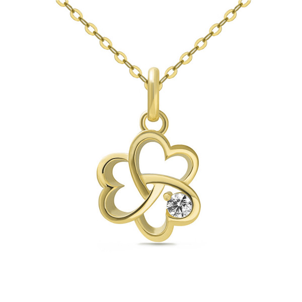 2423ah pendant heart-clover CZ 333/-