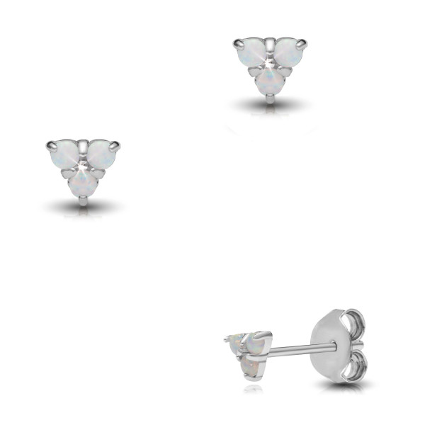 003644-200433--3644 Ohrstecker Opal 925/- rhodiniert